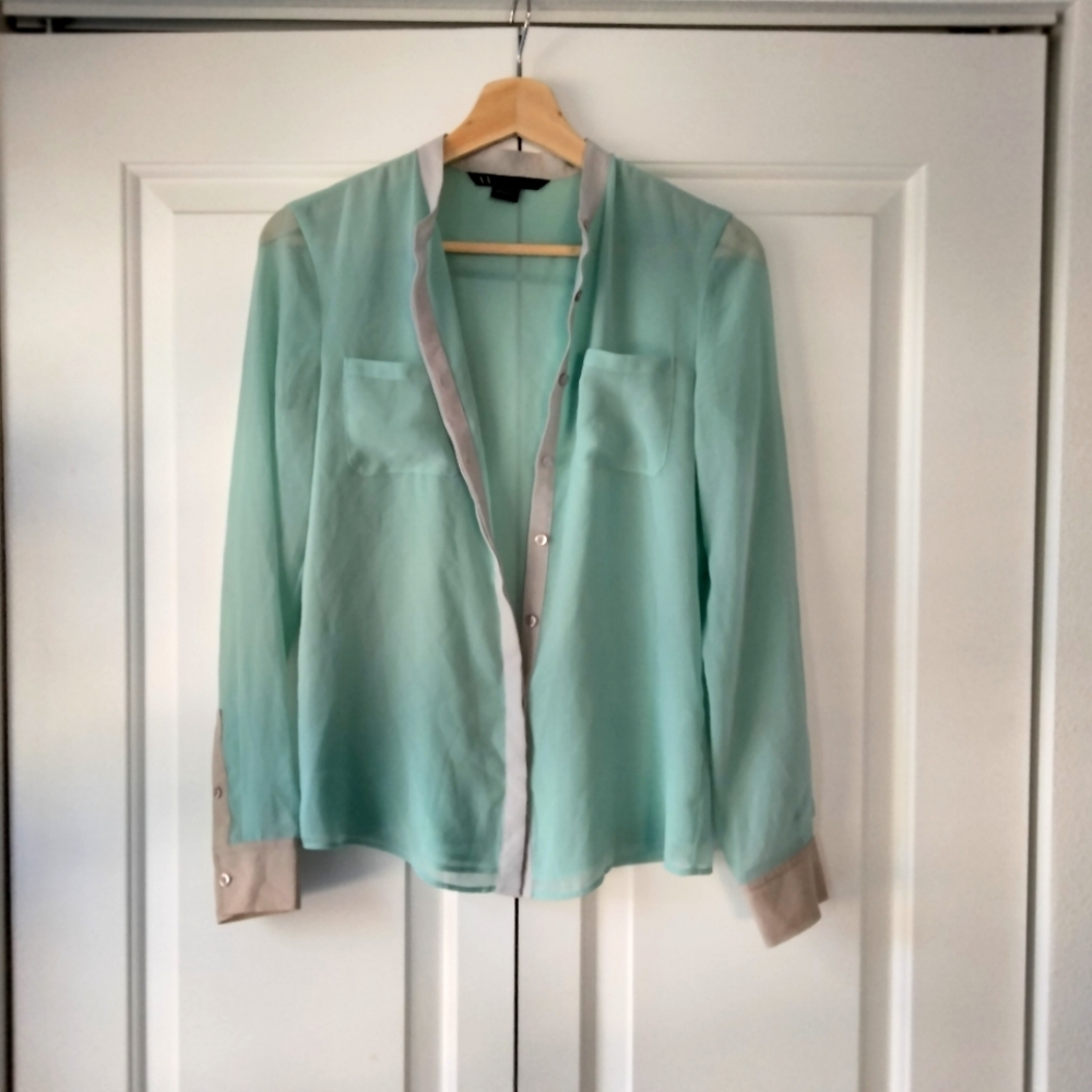 Crepe button down blouse